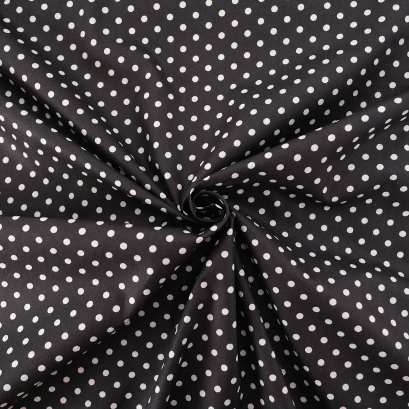 Black-and-White Polka-Dot Cotton Poplin - Maison Klem